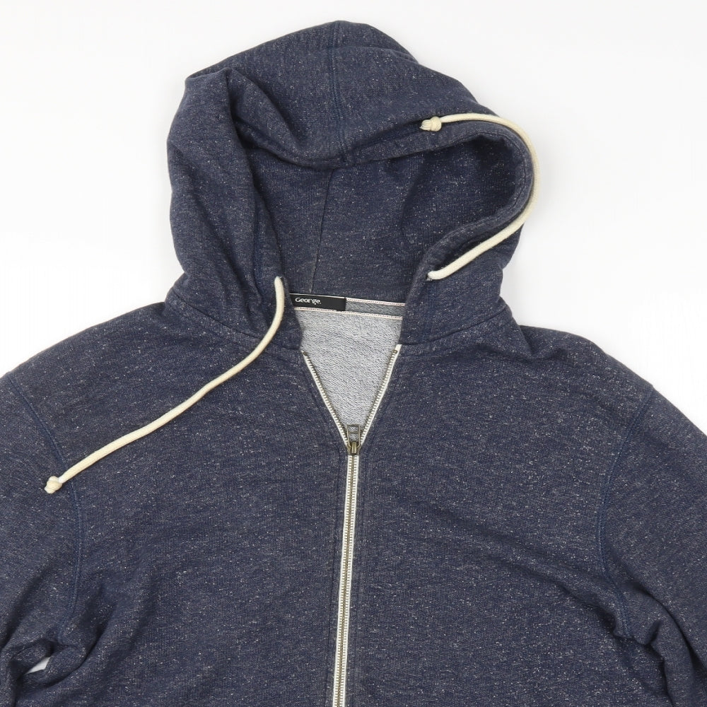 George Mens Blue   Full Zip Hoodie Size XL