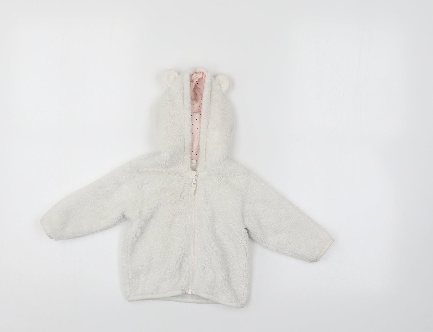 H&M Girls White   Jacket Coat Size 9-12 Months