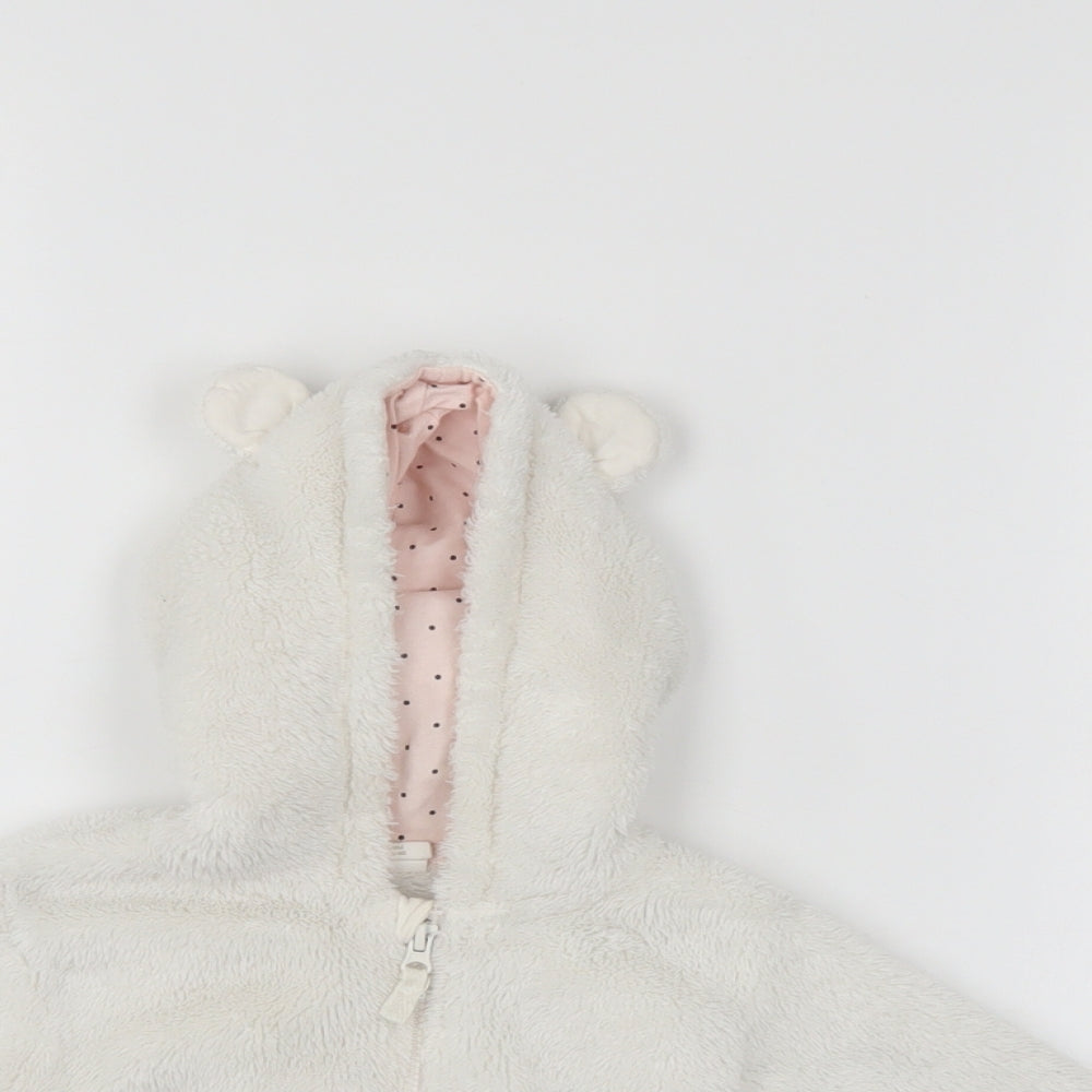 H&M Girls White   Jacket Coat Size 9-12 Months