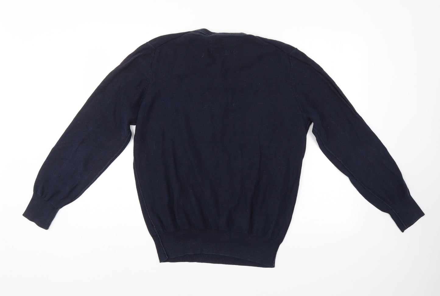 Duffer of St. George Mens Blue   Henley Jumper Size M