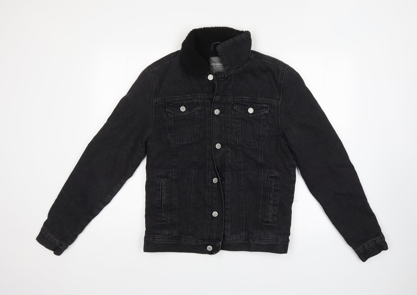 Primark Mens Black  Denim Jacket  Size S