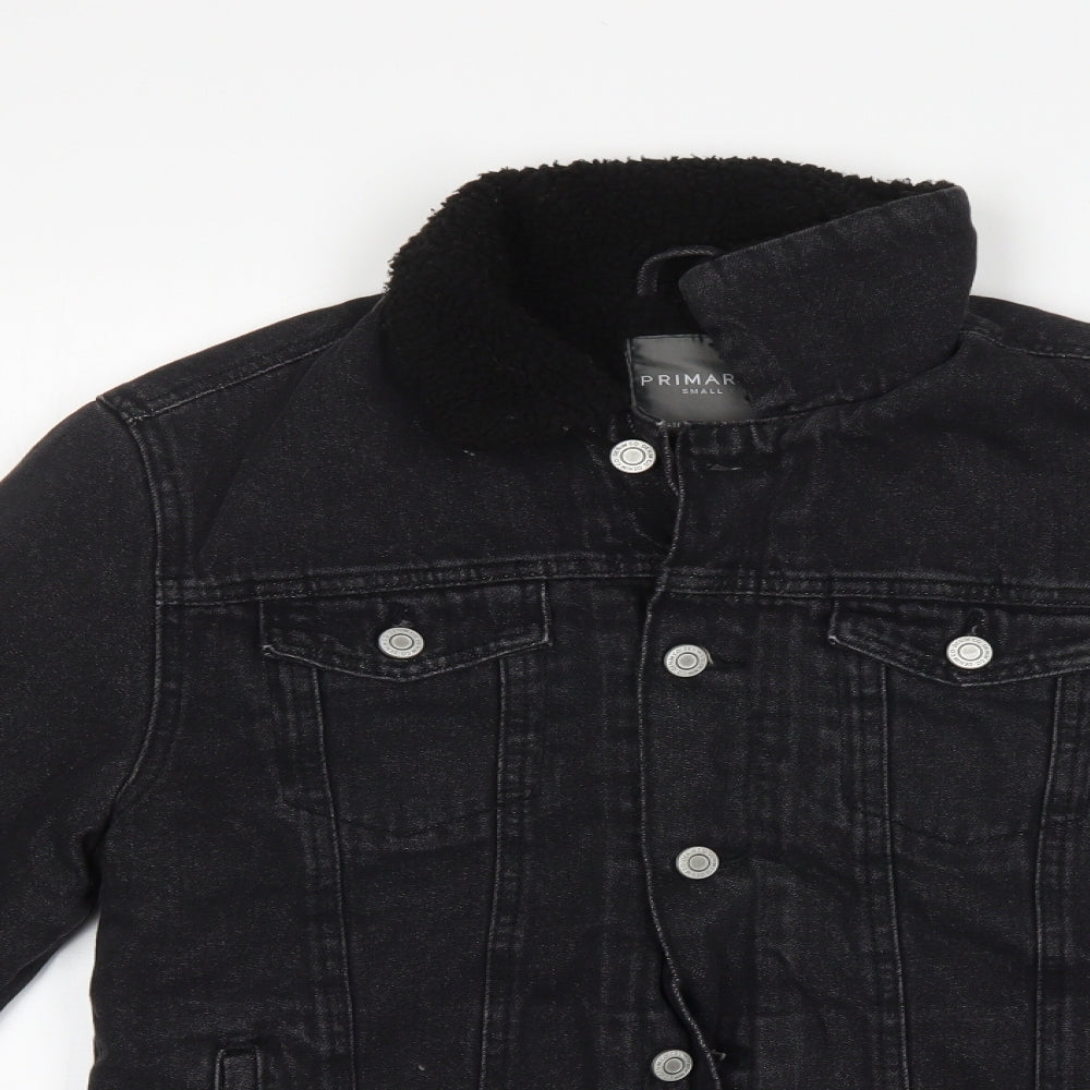 Primark Mens Black  Denim Jacket  Size S