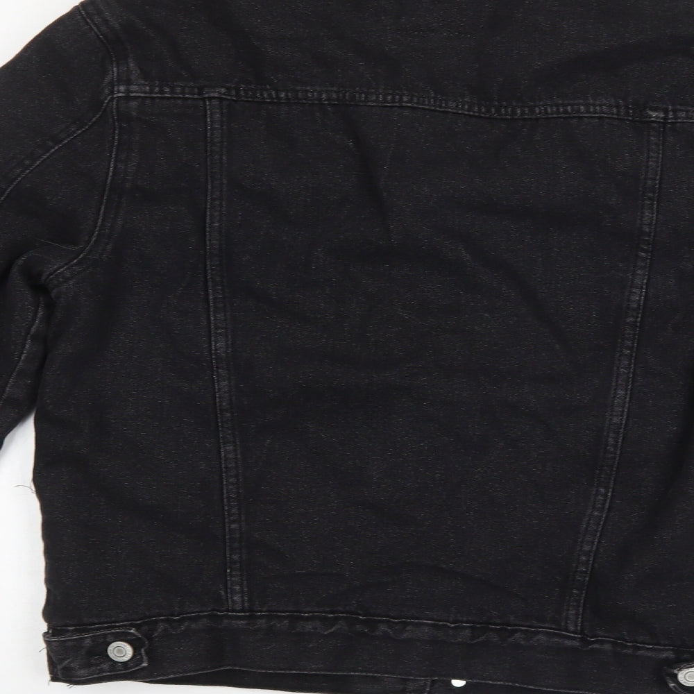 Primark Mens Black  Denim Jacket  Size S