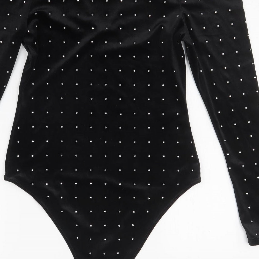 H&M Womens Black   Bodysuit One-Piece Size S