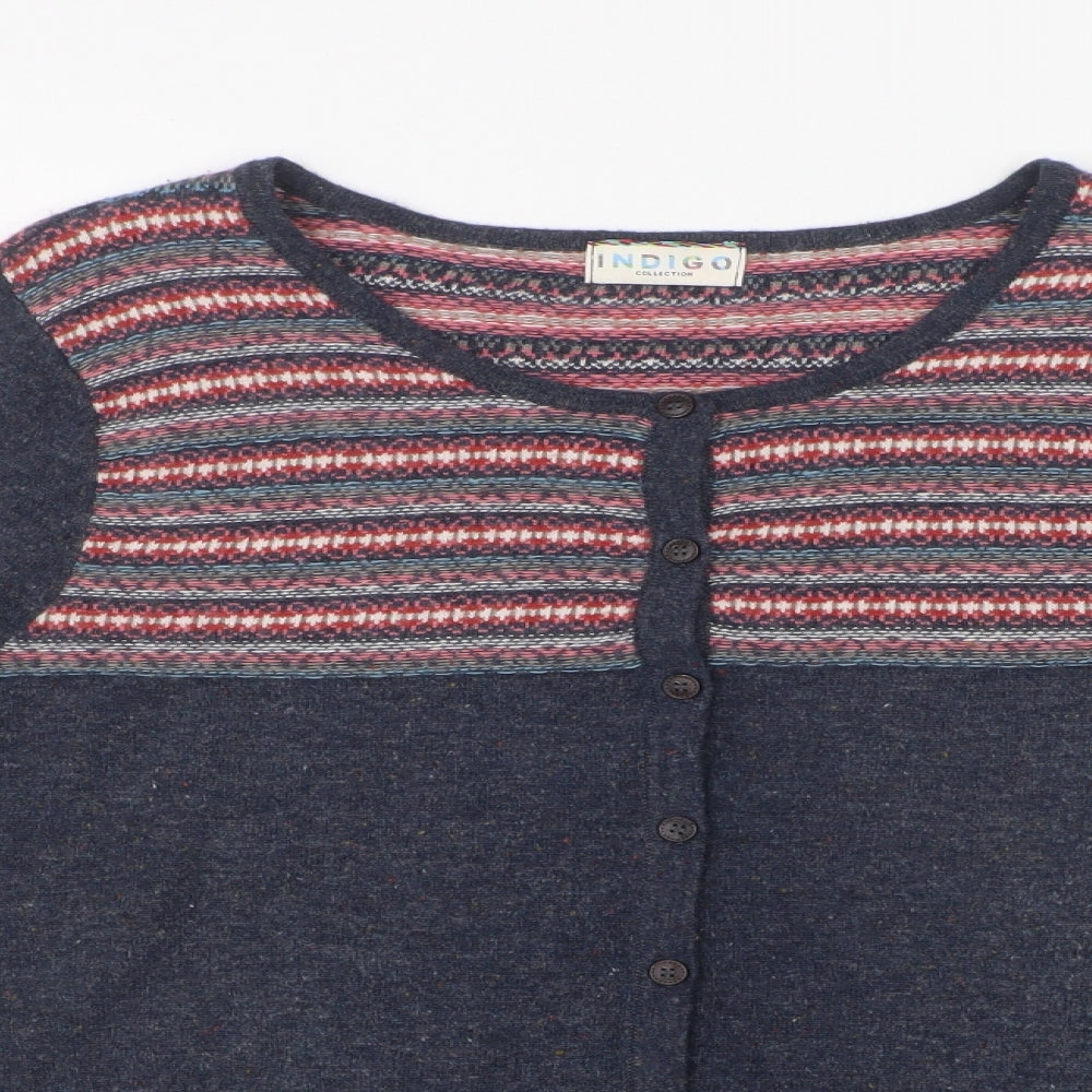 Indigo Womens Multicoloured Fair Isle  Cardigan Jumper Size 16