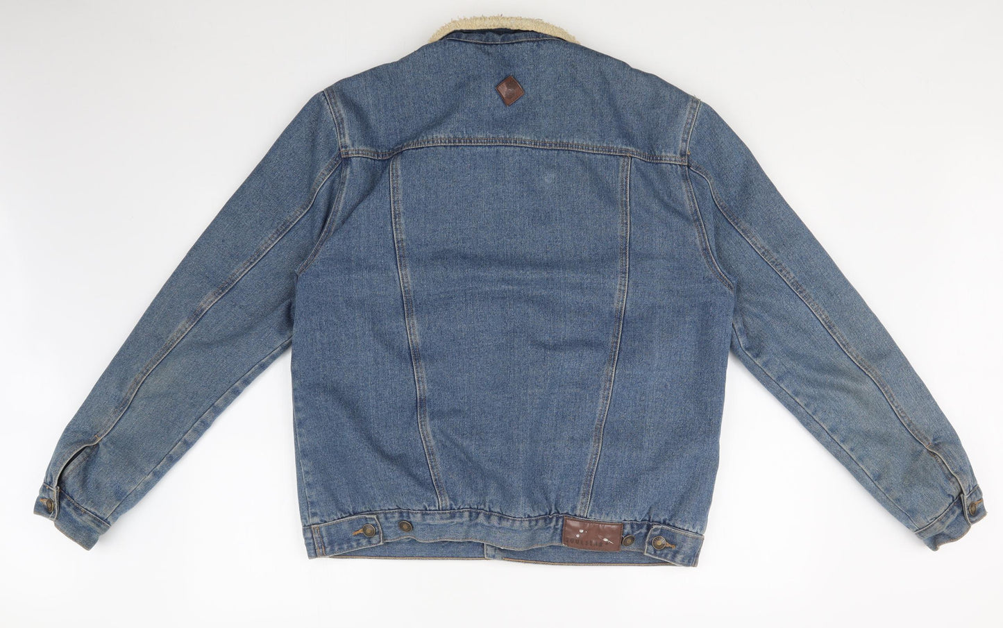 SoulStar & Co Mens Blue  Denim Overcoat Jacket Size XL