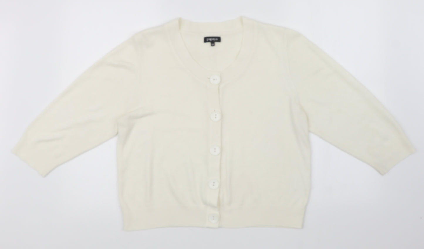 Papaya Womens White   Cardigan Jumper Size 18
