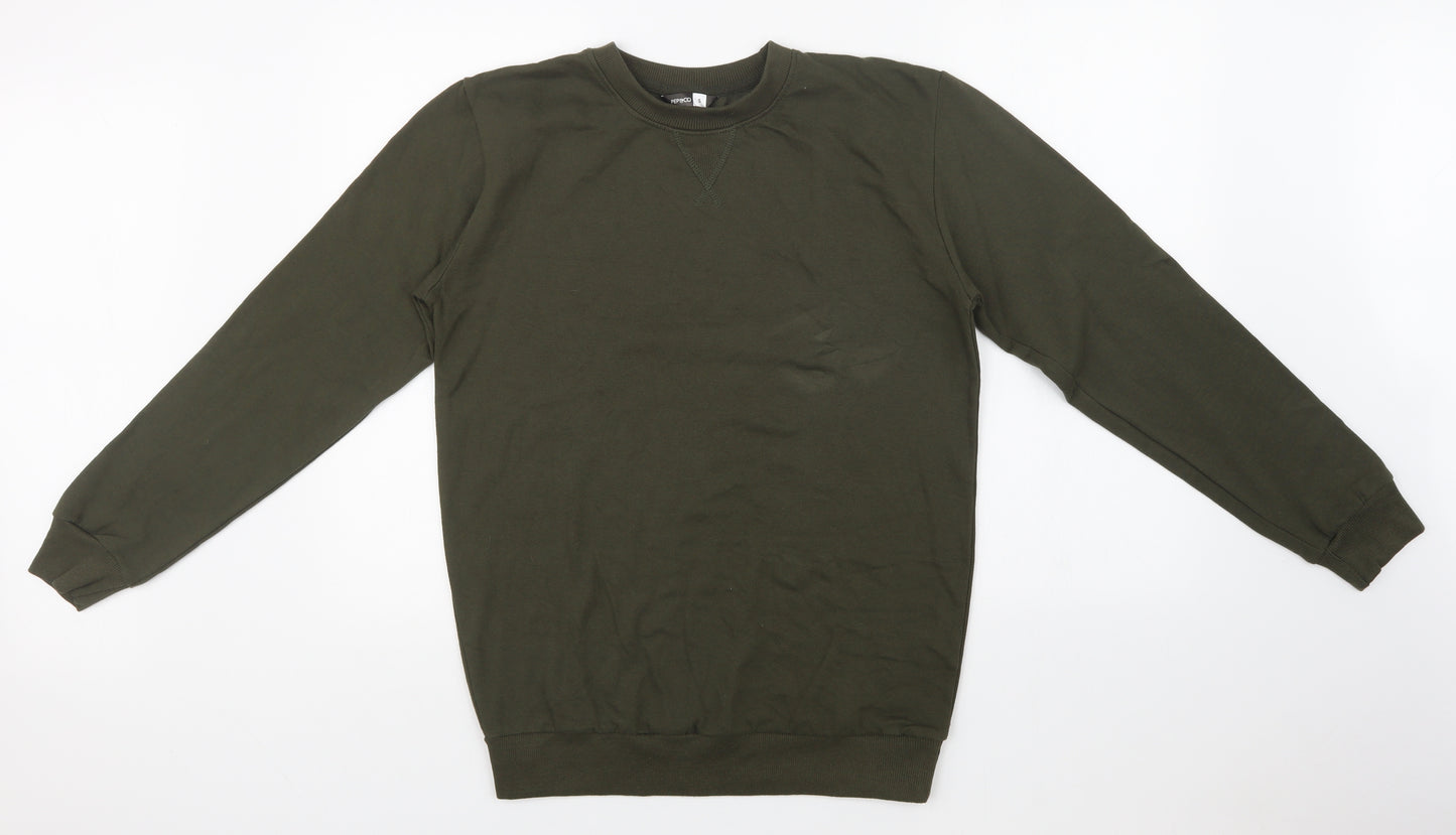 PEP&CO Mens Green   Pullover Sweatshirt Size S