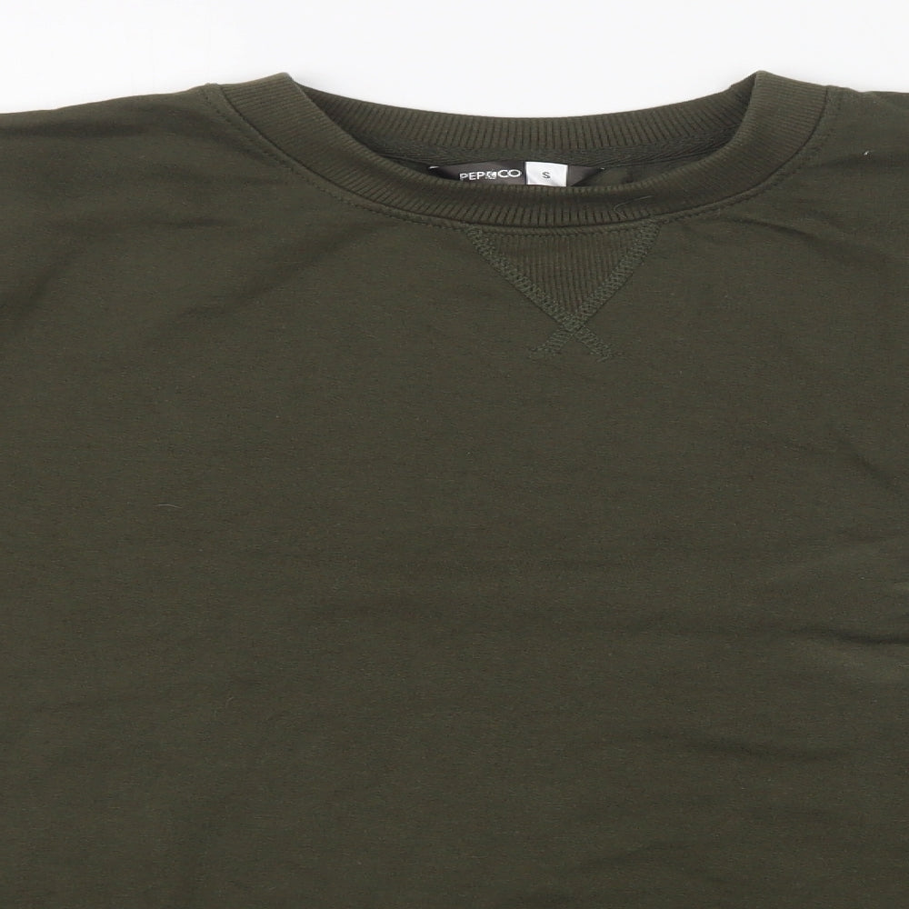 PEP&CO Mens Green   Pullover Sweatshirt Size S