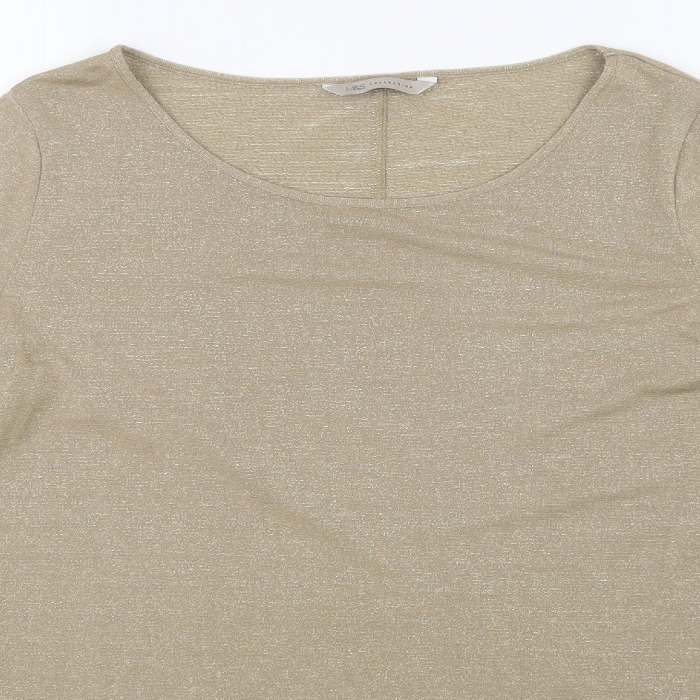 M&S Womens Gold    T-Shirt Size 16