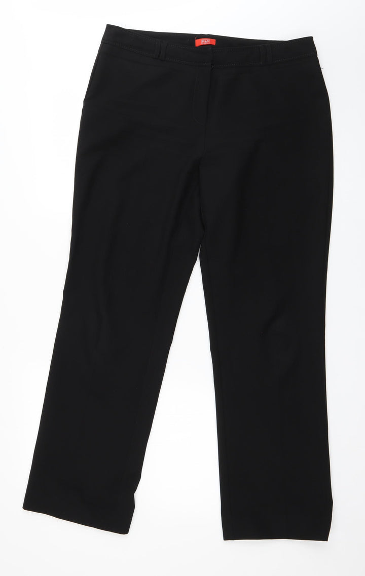 F&F Womens Black Trousers Size 12 L28 in