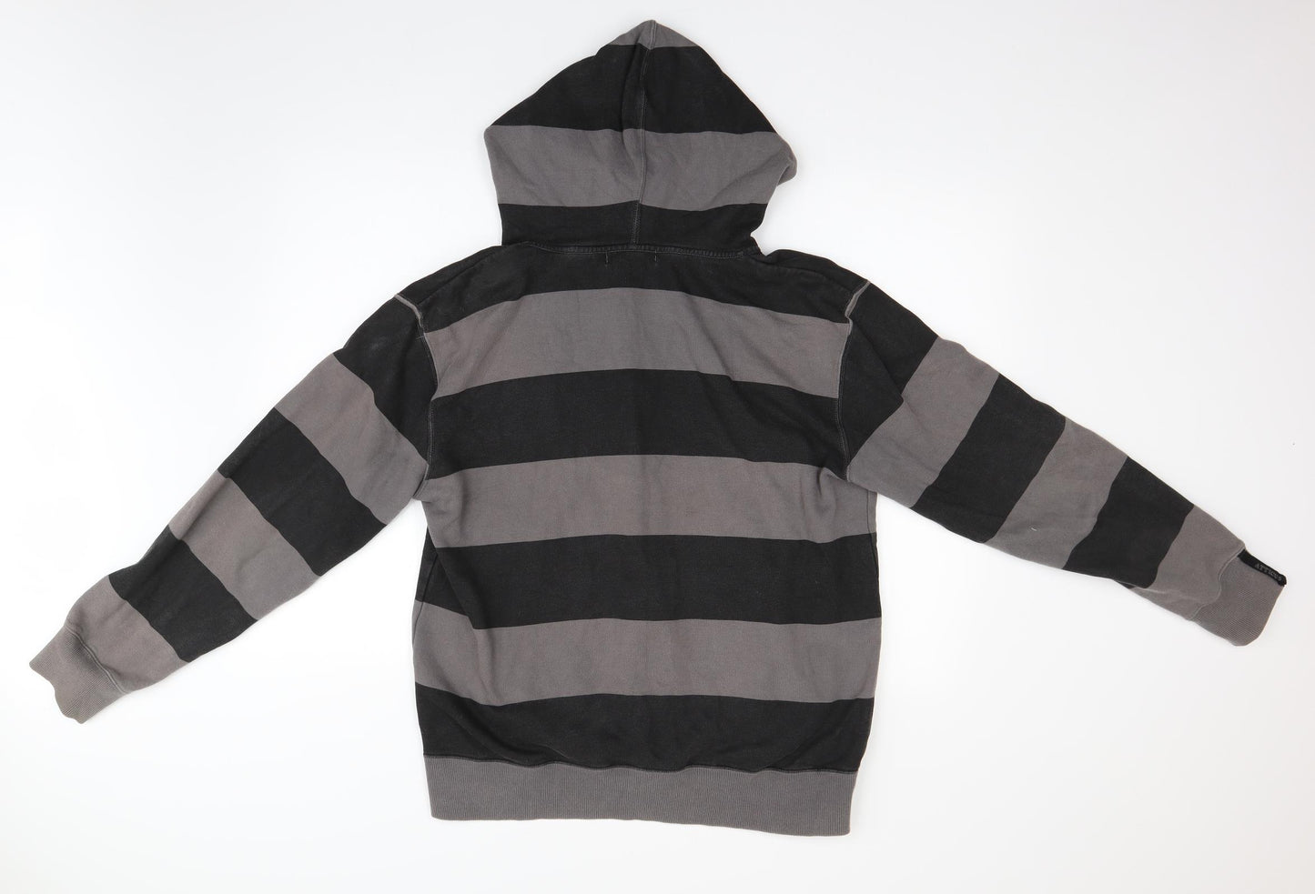 Atticus Mens Grey Striped  Full Zip Hoodie Size L