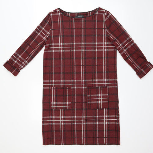 Primark Womens Red Plaid  Pullover Jumper Size 8