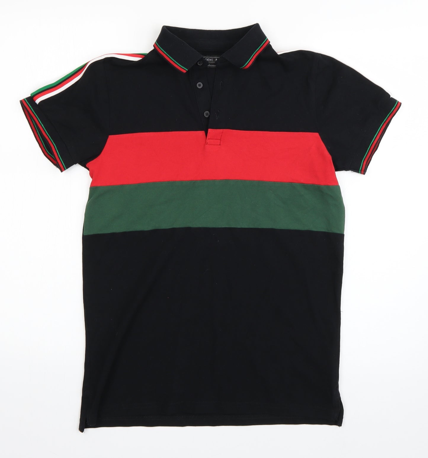 NEXT Boys Black Striped  Basic Polo Size 11-12 Years