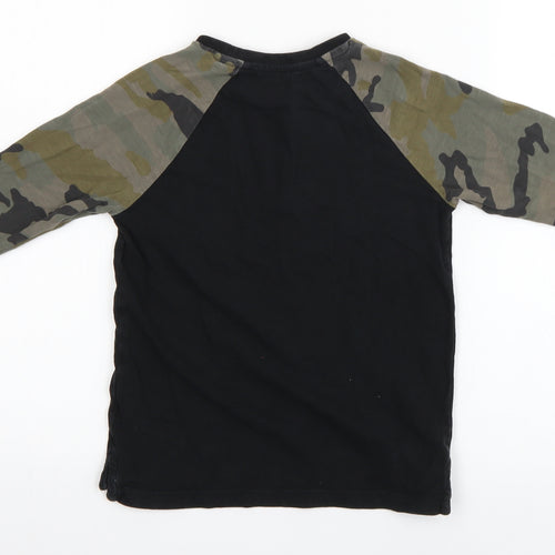 NEXT Girls Black Camouflage  Pullover T-Shirt Size 6 Years