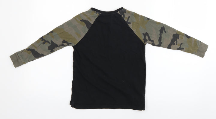 NEXT Girls Black Camouflage  Pullover T-Shirt Size 6 Years