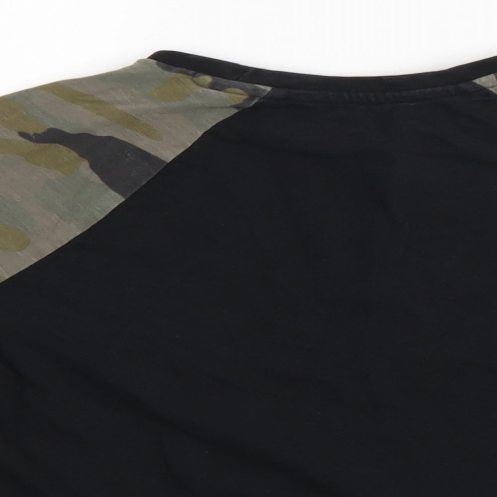 NEXT Girls Black Camouflage  Pullover T-Shirt Size 6 Years