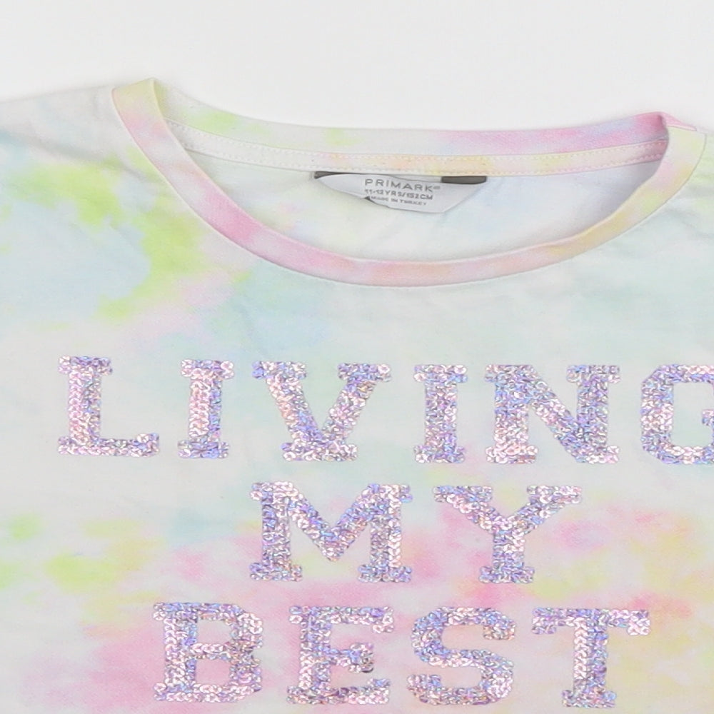 Primark Girls Multicoloured   Basic T-Shirt Size 11-12 Years  - Living my best Life