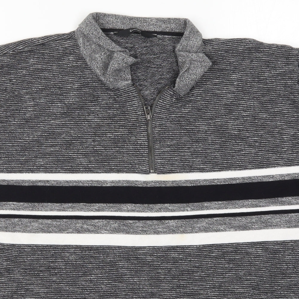 George Mens Grey Striped   T-Shirt Size 2XL