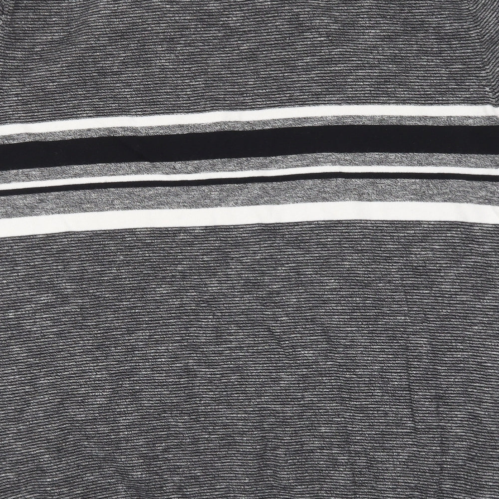 George Mens Grey Striped   T-Shirt Size 2XL