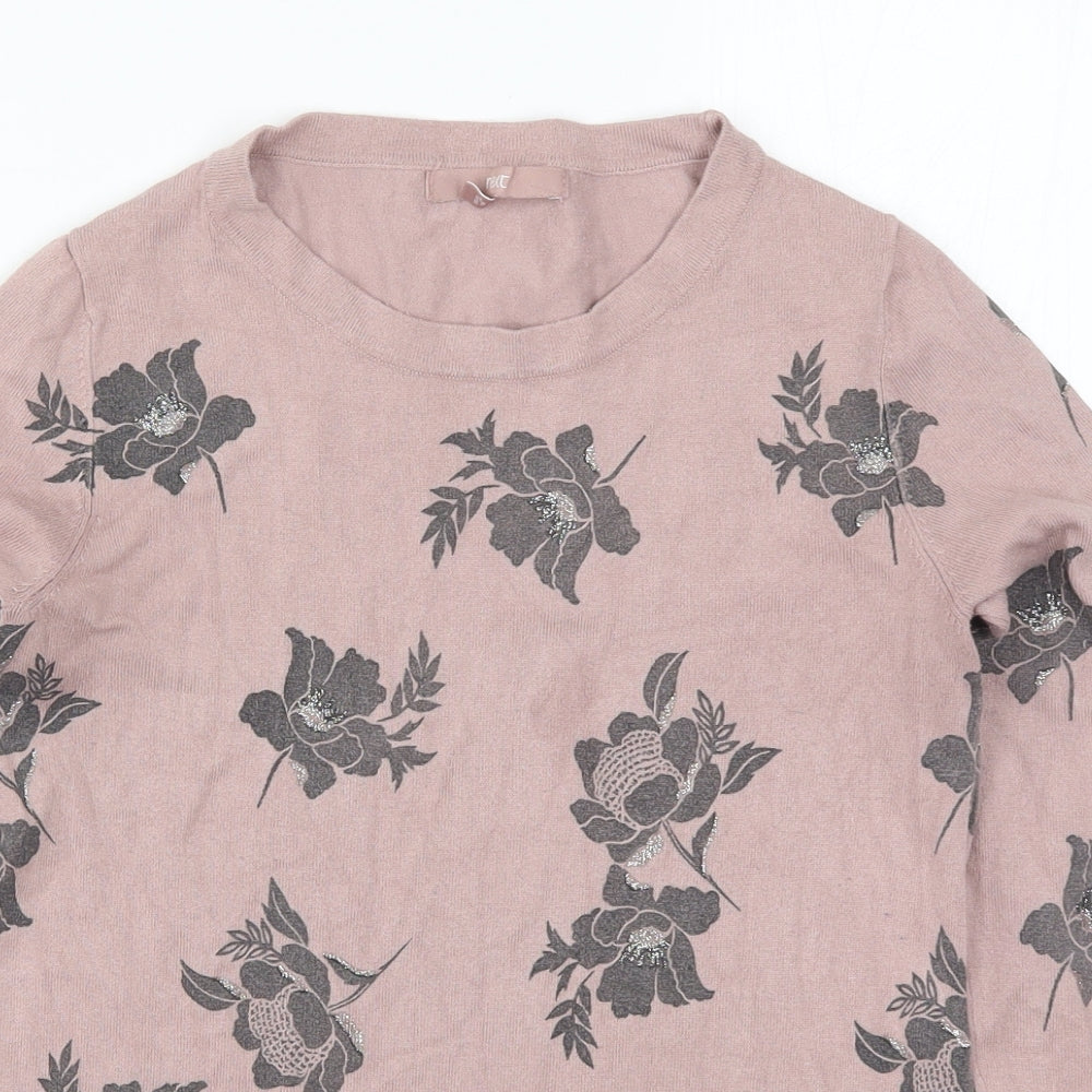 NEXT Womens Pink Floral  Pullover Jumper Size 6