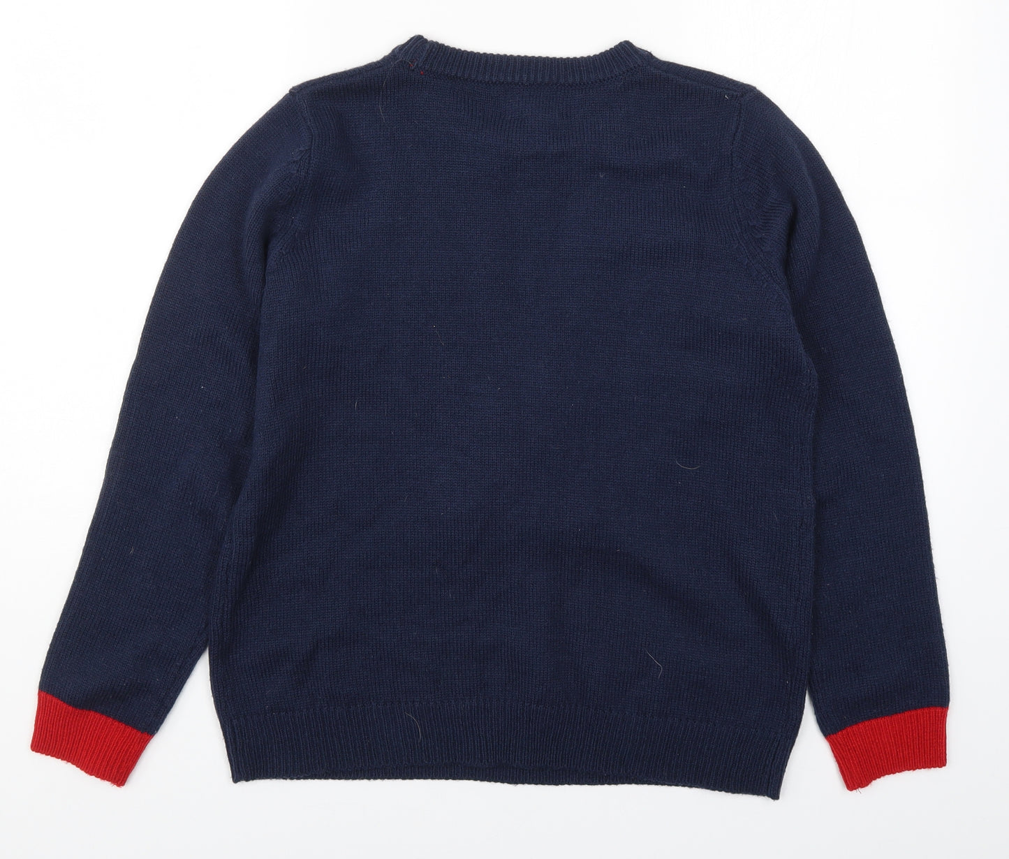 Joules Womens Blue  Knit Pullover Jumper Size 14  - Christmas Tree