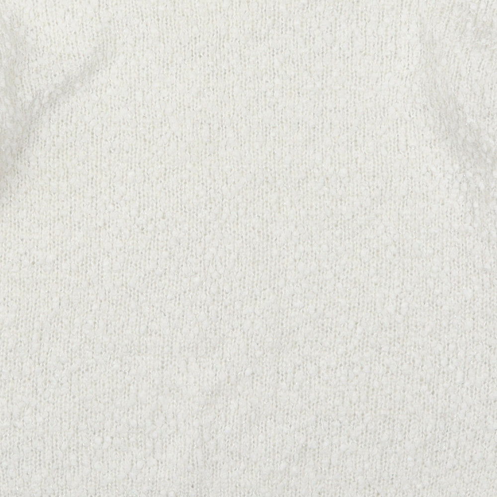 George Womens White  Knit Pullover Jumper Size 8  - Snowflakes