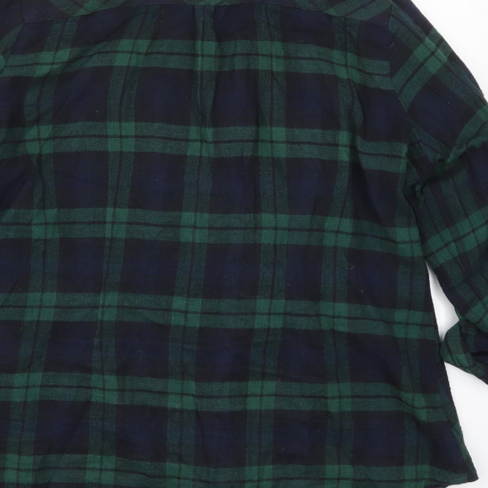 Select Womens Green Check  Basic Button-Up Size 14