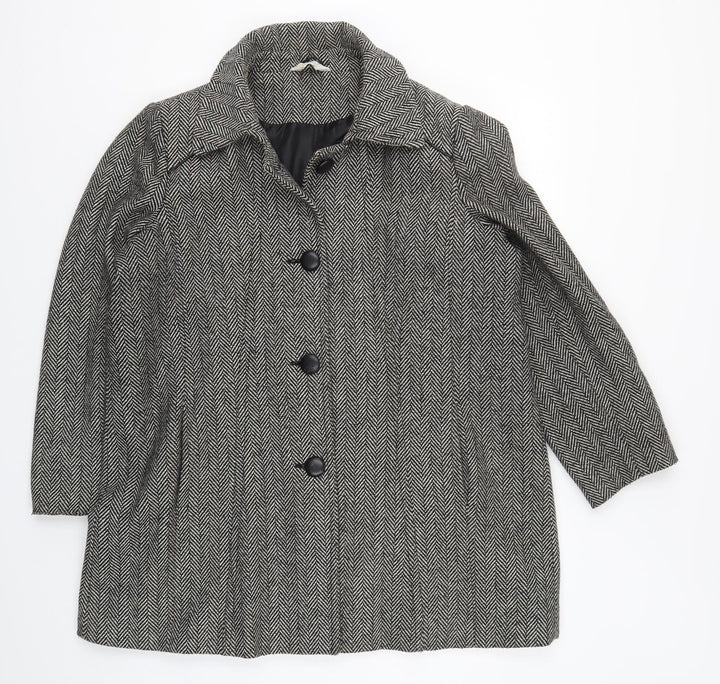 Special Collection Womens Grey Herringbone  Pea Coat Coat Size 10