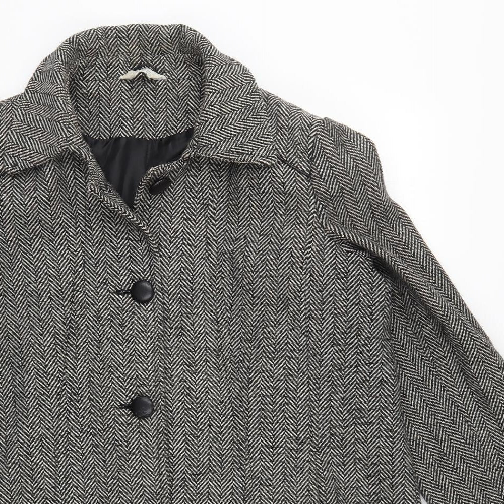 Special Collection Womens Grey Herringbone  Pea Coat Coat Size 10