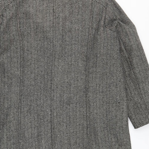 Special Collection Womens Grey Herringbone  Pea Coat Coat Size 10