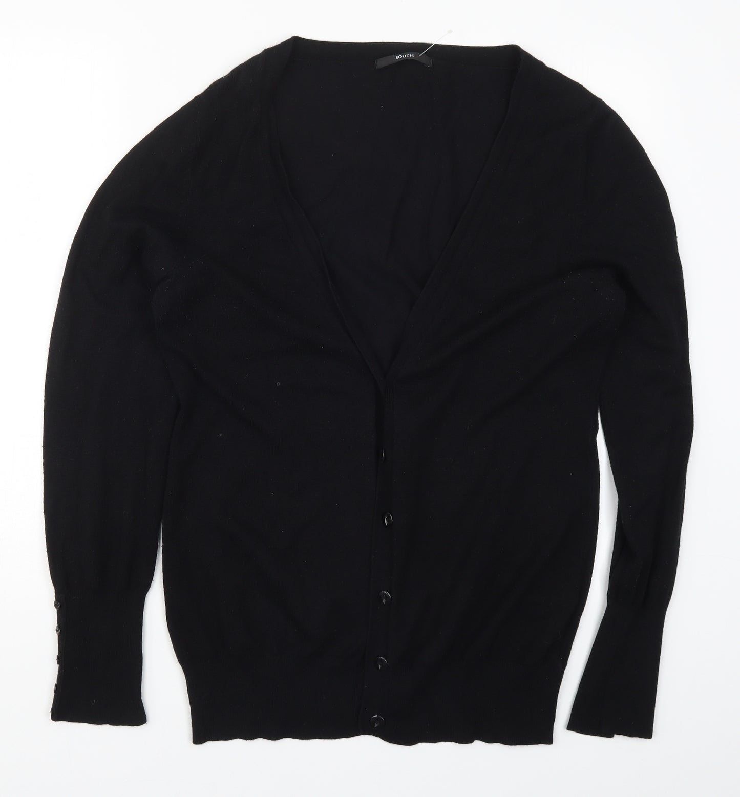 South Womens Black  Knit Cardigan Jumper Size 16