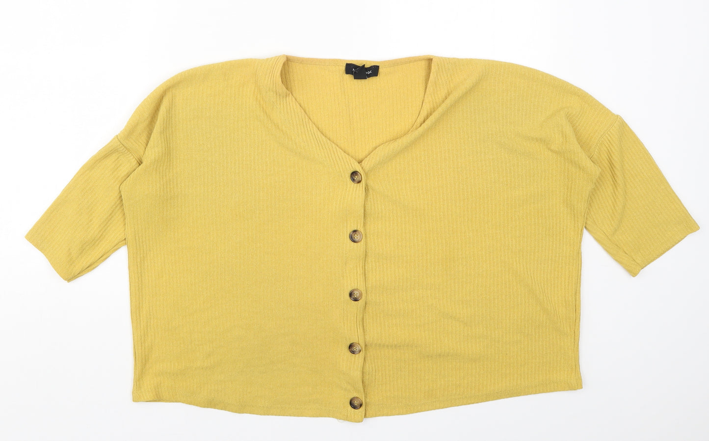 New Look Womens Yellow  Knit Cardigan Jumper Size M