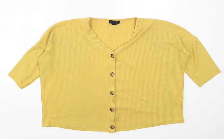 New Look Womens Yellow  Knit Cardigan Jumper Size M