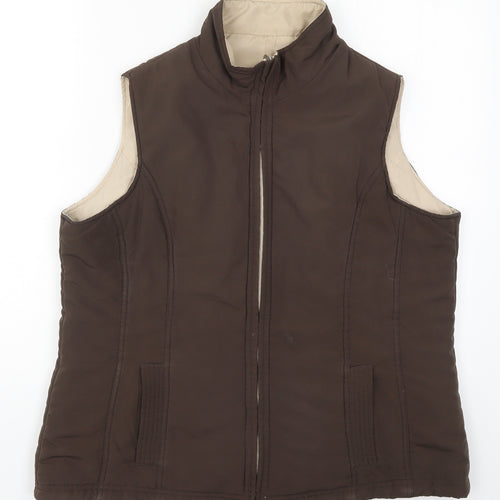 BHS Womens Brown   Gilet Coat Size 16