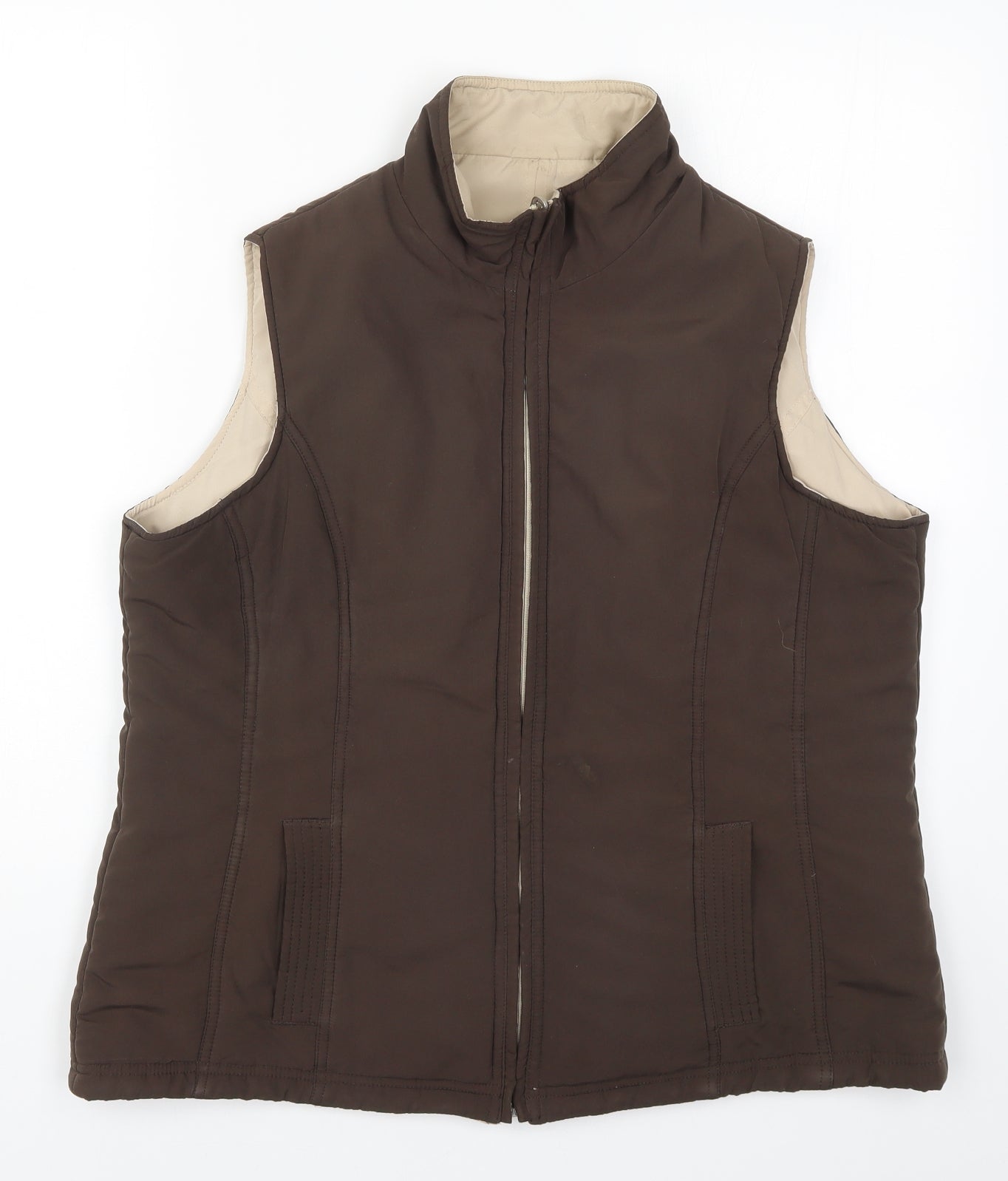 BHS Womens Brown   Gilet Coat Size 16