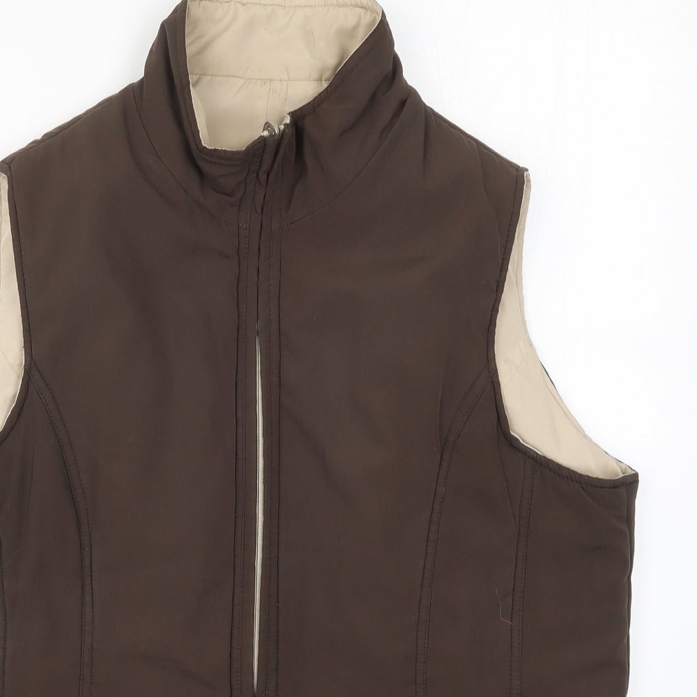 BHS Womens Brown   Gilet Coat Size 16