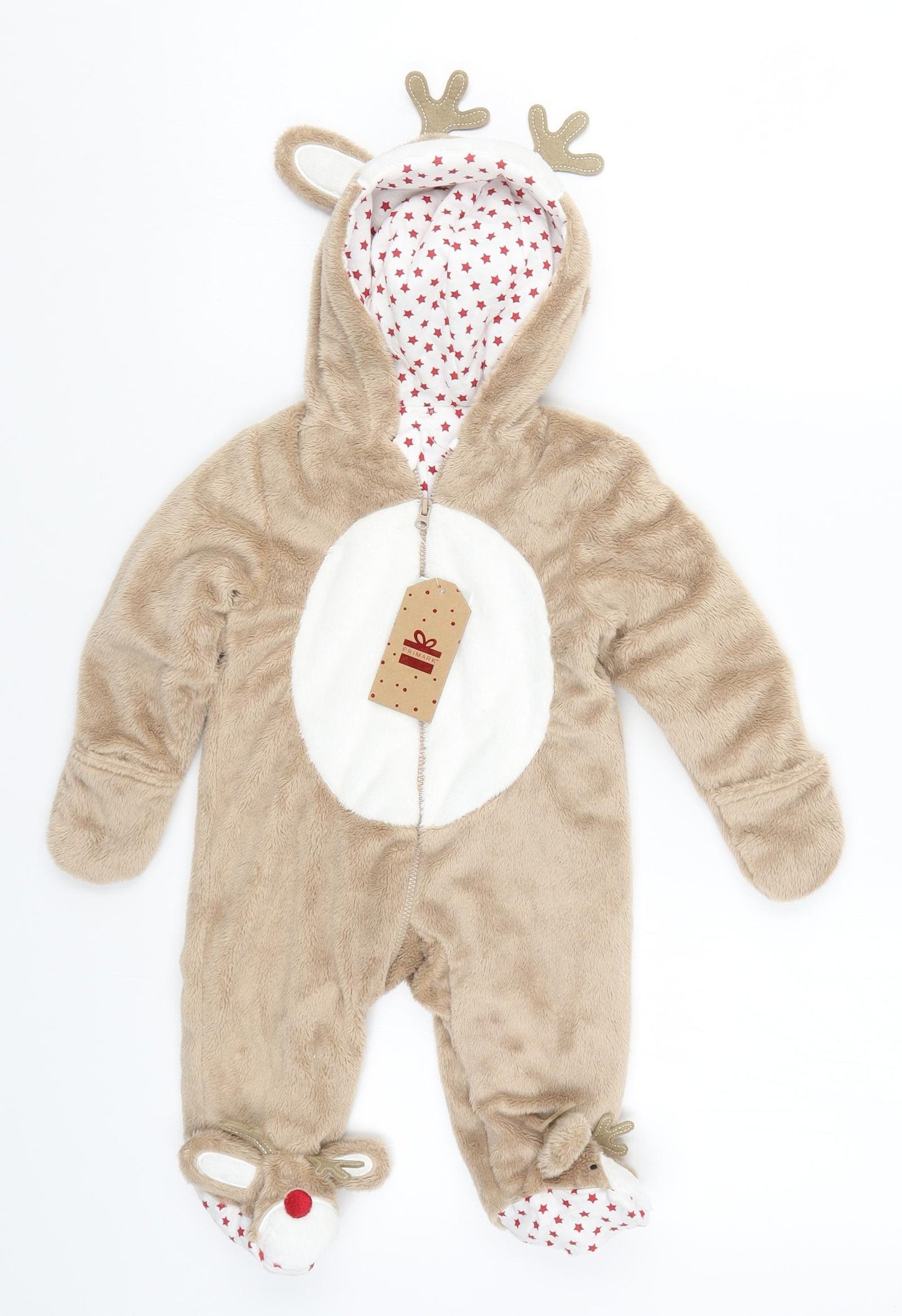 Primark Baby Brown Solid  Cami One Piece Size 3-6 Months  - Reindeer Christmas