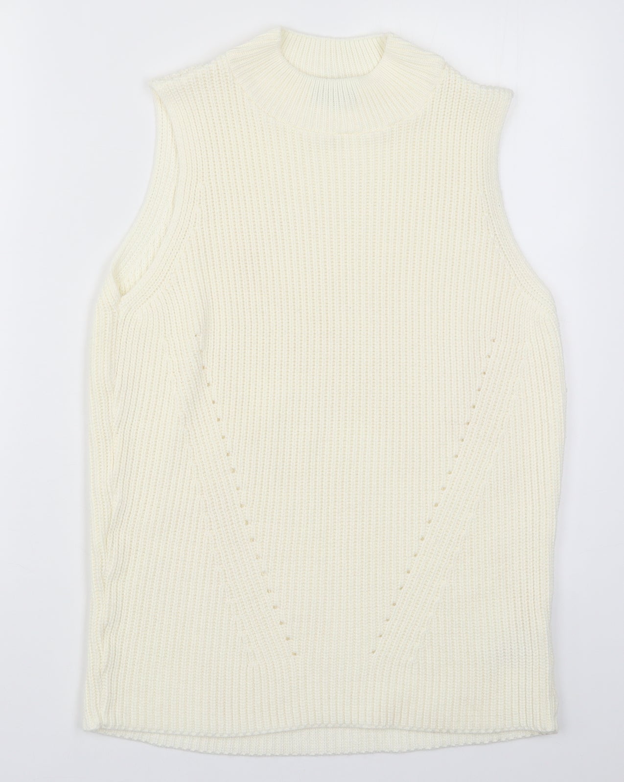F&F Womens Ivory  Knit Vest Jumper Size L