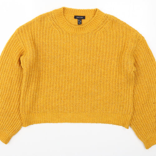 New Look Womens Orange  Knit Pullover Jumper Size S