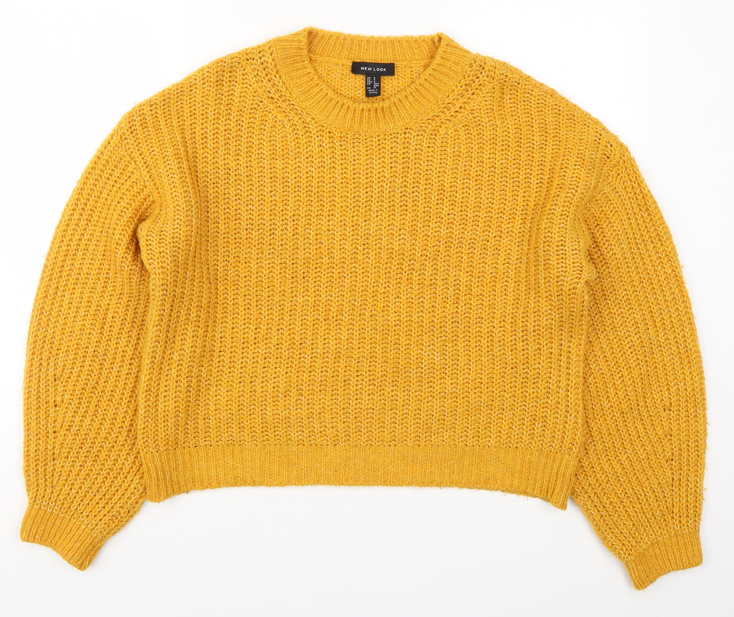 New Look Womens Orange  Knit Pullover Jumper Size S