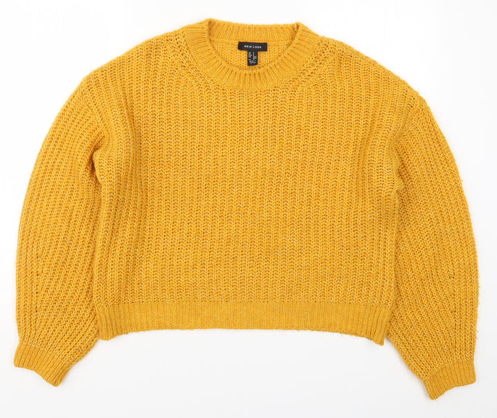 New Look Womens Orange  Knit Pullover Jumper Size S