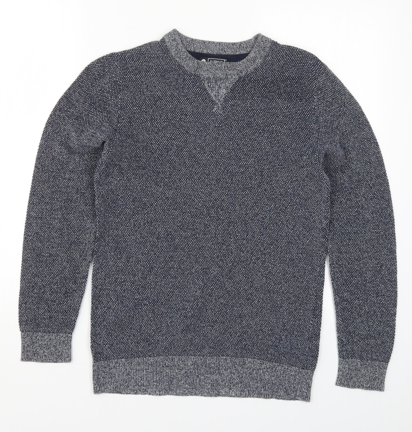 Avenue Mens Blue  Knit Pullover Jumper Size S