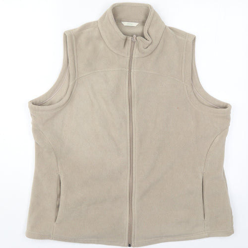 Marks and Spencer Womens Beige  Fleece Gilet Jacket Size 22