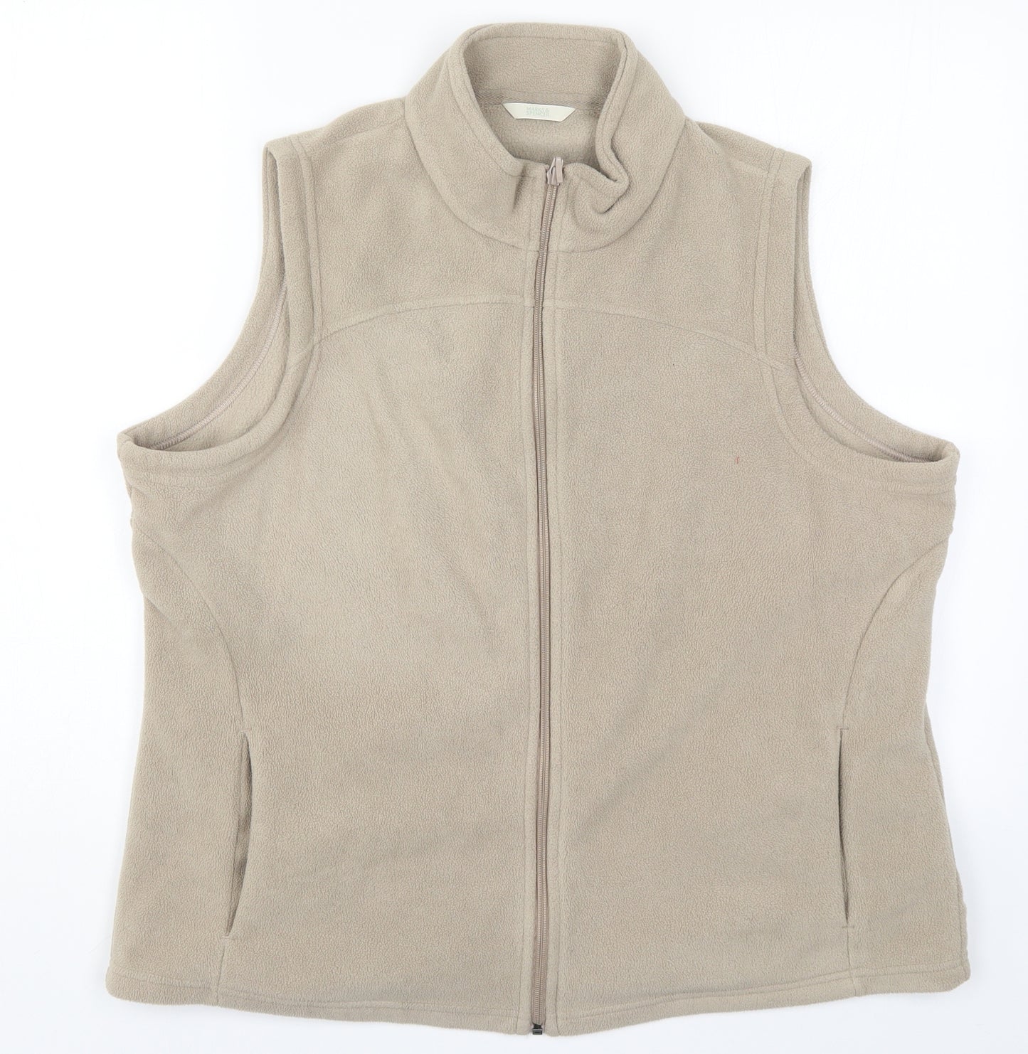 Marks and Spencer Womens Beige  Fleece Gilet Jacket Size 22
