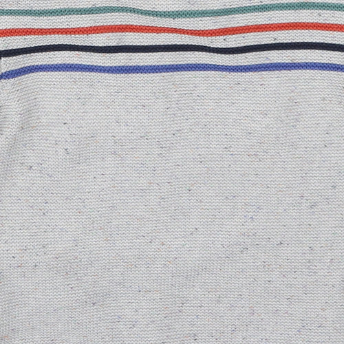 NEXT Boys Grey Striped Knit Pullover Jumper Size 4-5 Years