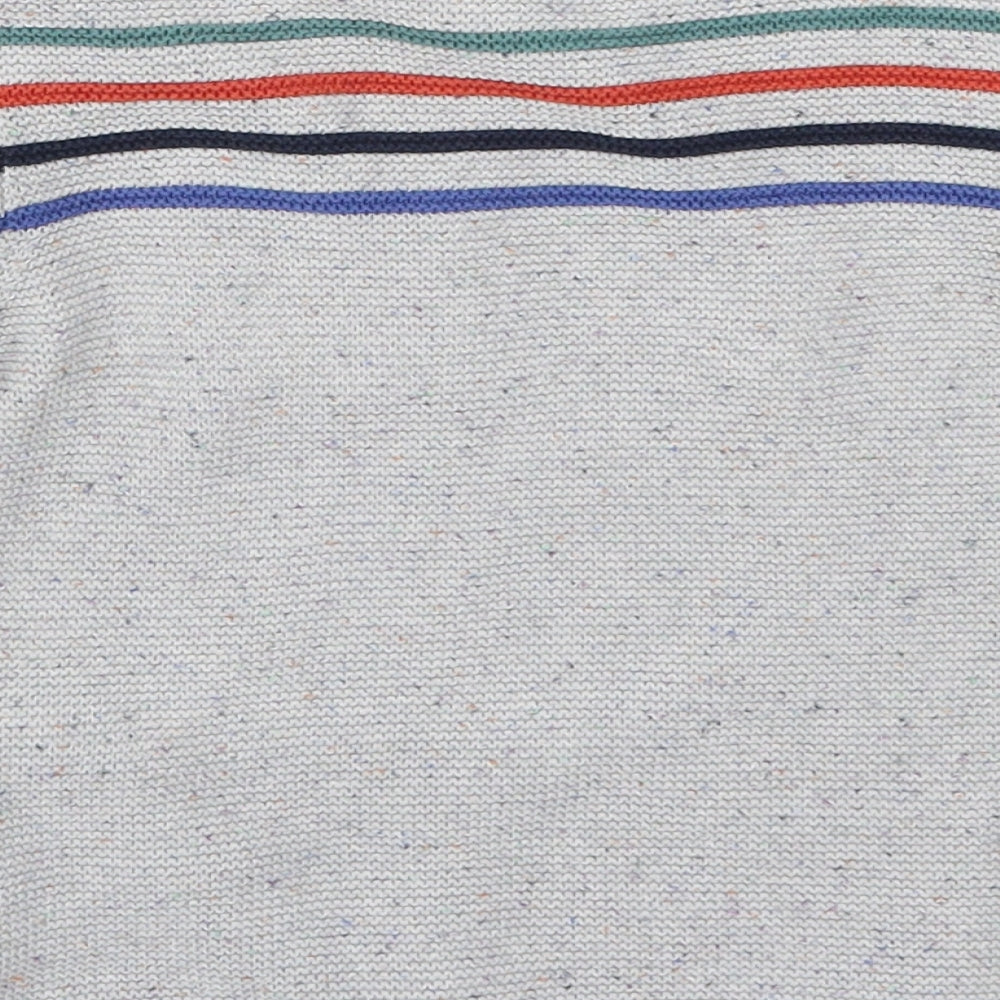 NEXT Boys Grey Striped Knit Pullover Jumper Size 4-5 Years