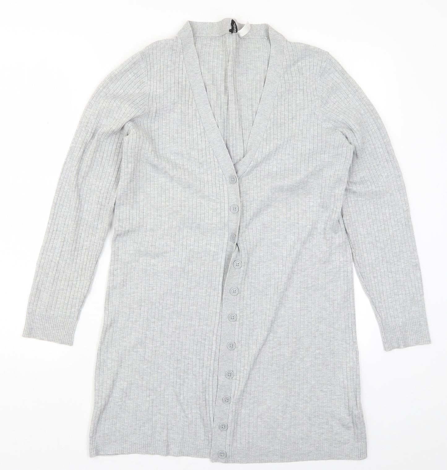 H&M Womens Grey  Knit Cardigan Jumper Size L