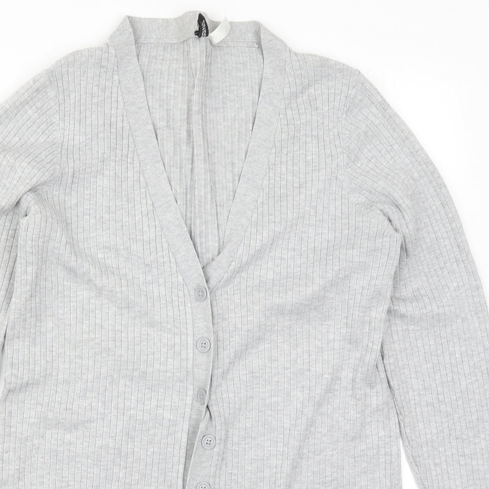 H&M Womens Grey  Knit Cardigan Jumper Size L