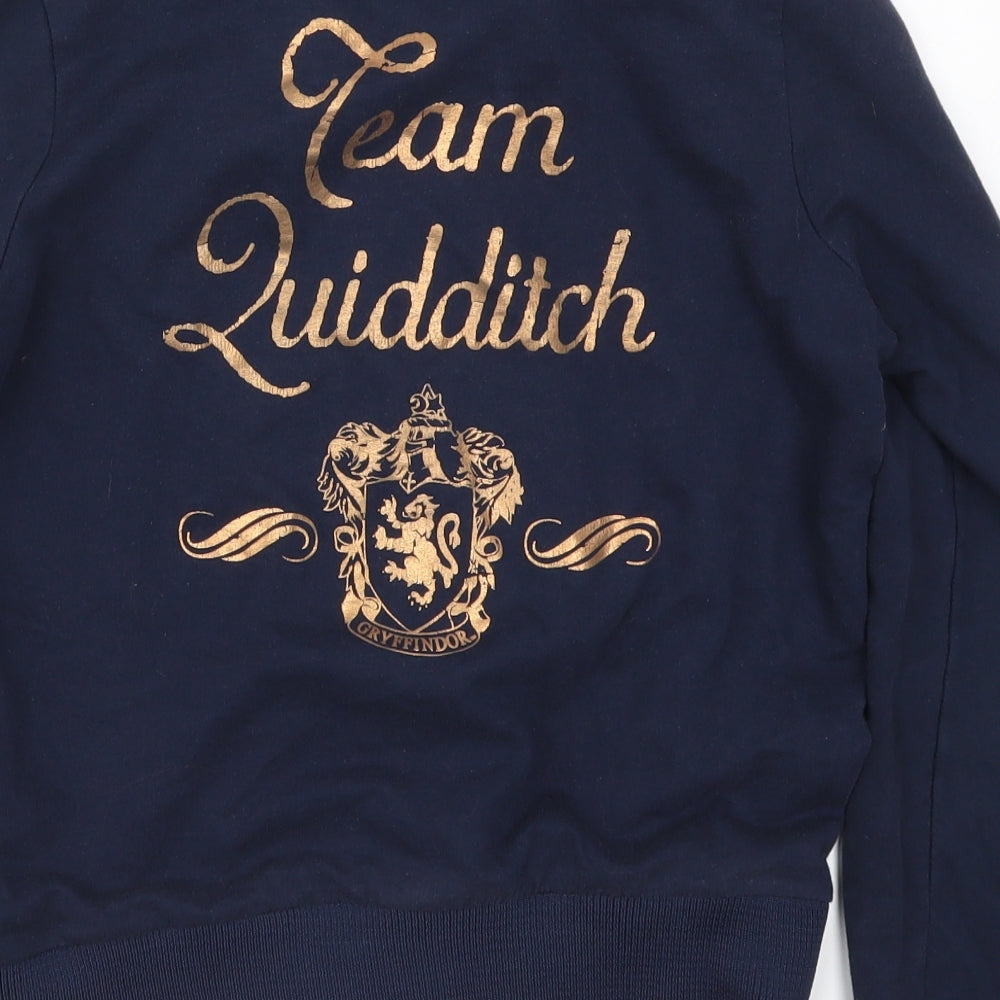 Primark Womens Blue   Full Zip Sweatshirt Size 8  - Harry Potter Team Quidditch